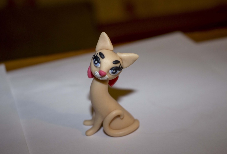 Кошка из полимерной глины