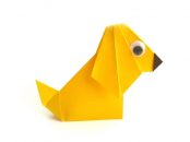 Жёлтая собака оригами