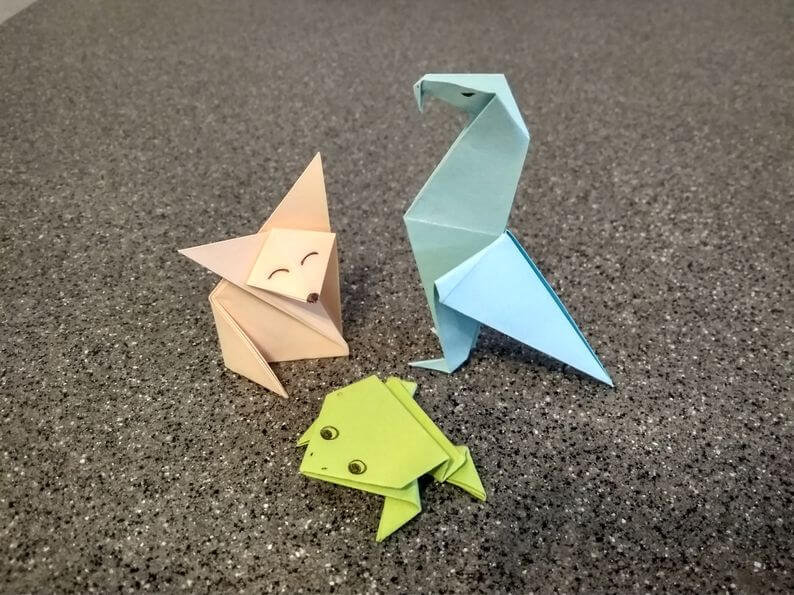 Схемы и простые инструкции сборки оригами лисы из бумаги